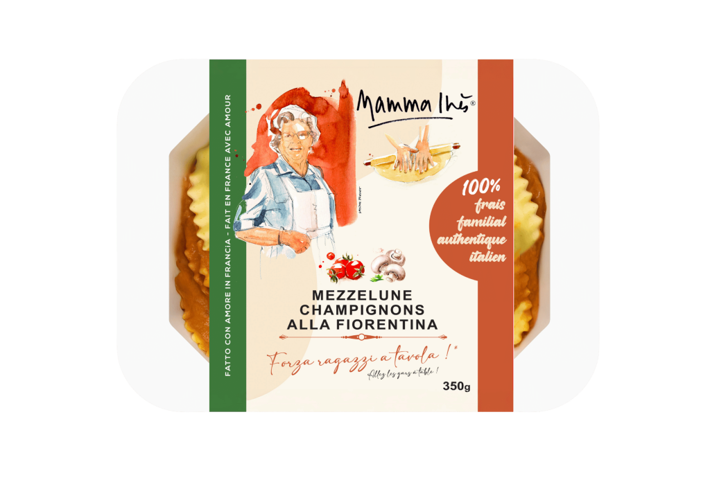 Mezzelune champignons alla fiorentina